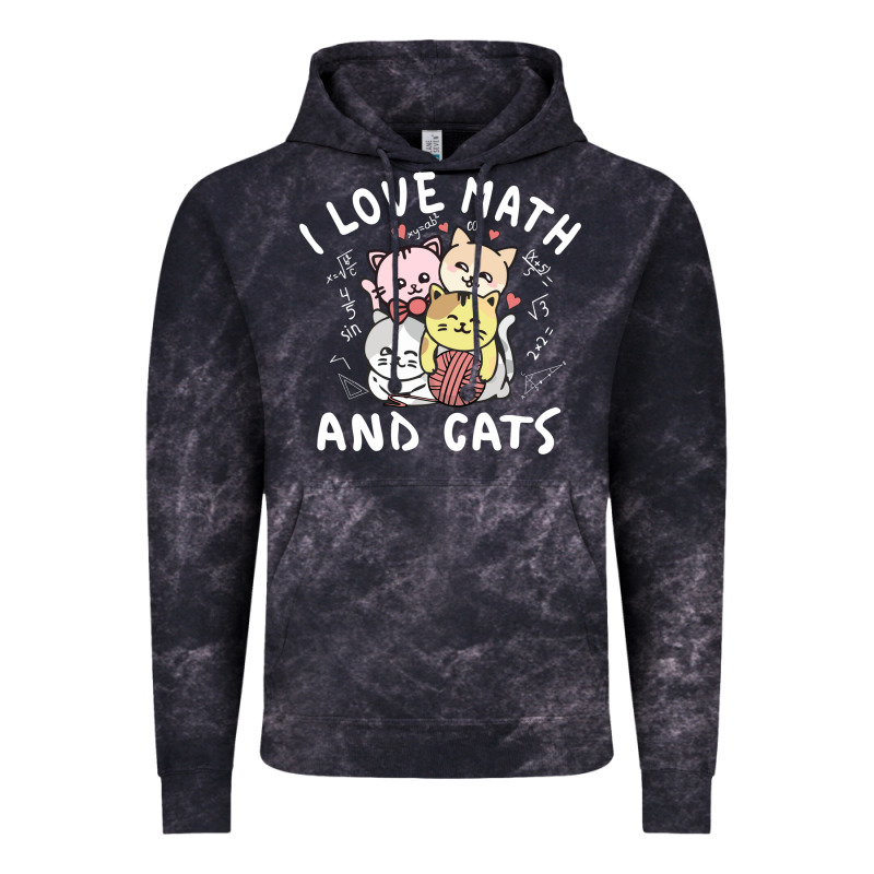 I Love Math And Cats Mountain Heart Mathematics Lover Gifts Cute And F Vintage Hoodie by linhVisuals | Teevron