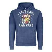 Vintage Denim i love math and cats mountain heart mathematics lover gifts cute and f Vintage Hoodie - linhVisuals