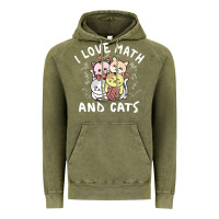 Vintage Olive i love math and cats mountain heart mathematics lover gifts cute and f Vintage Hoodie - linhVisuals