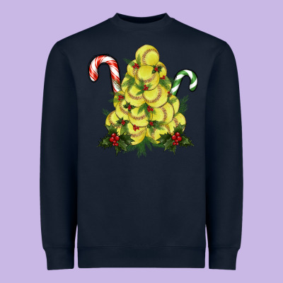 Lightning Softball Christmas Tree Heavyweight Sweatshirt Designed By Ranaportraitstore