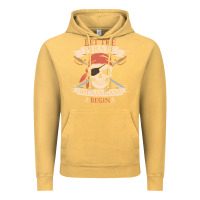 Vintage Mustard let the pirate shenanigans begin skull vintage pirate skeleton hallowe Vintage Hoodie - linhVisuals