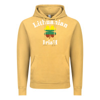 Vintage Mustard lucky lithuanian irish flag shamrock leaf st patricks day Vintage Hoodie - linhVisuals