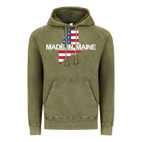 Vintage Olive made in maine american flag funny patriotic state lover gift Vintage Hoodie - linhVisuals
