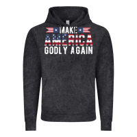Vintage Black make america godly again american flag letters christian quote Vintage Hoodie - linhVisuals