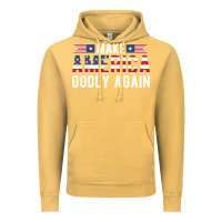 Vintage Mustard make america godly again american flag letters christian quote Vintage Hoodie - linhVisuals