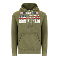 Vintage Olive make america godly again american flag letters christian quote Vintage Hoodie - linhVisuals