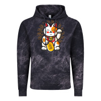 Cloud Black maneki neko lucky cat money feline japanese good luck charm kitten gif Vintage Hoodie - linhVisuals