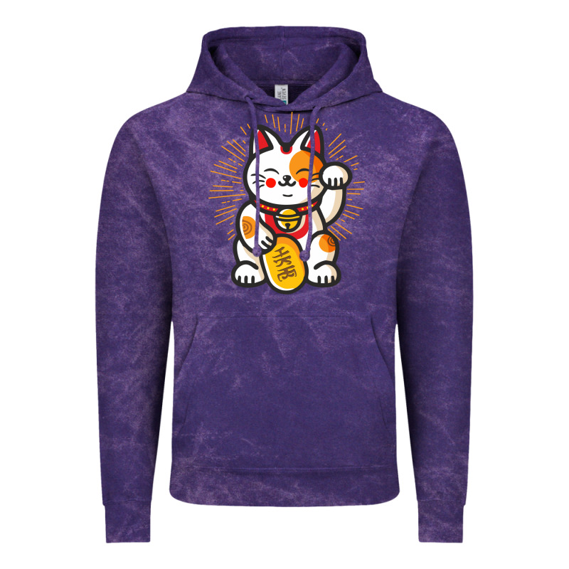 Maneki Neko Lucky Cat Money Feline Japanese Good Luck Charm Kitten Gif Vintage Hoodie by linhVisuals | Teevron