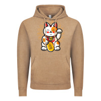 Vintage Coffee maneki neko lucky cat money feline japanese good luck charm kitten gif Vintage Hoodie - linhVisuals