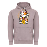 Vintage Zinc maneki neko lucky cat money feline japanese good luck charm kitten gif Vintage Hoodie - linhVisuals