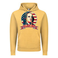 Vintage Mustard benjamin franklin Vintage Hoodie - linhVisuals