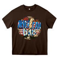 Chocolate Brown All american dad 4th of july Heavy Core Tee - CowGirlArtShop