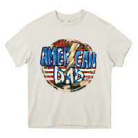 Cream All american dad 4th of july Heavy Core Tee - CowGirlArtShop