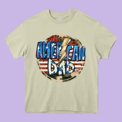 All American Dad 4th Of July Heavy Core Tee Designed By Cowgirlartshop