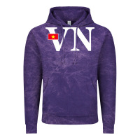 Cloud Purple Vietnam Flag and Country Initials Vintage Hoodie - linhVisuals