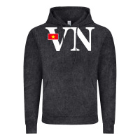 Vintage Black Vietnam Flag and Country Initials Vintage Hoodie - linhVisuals