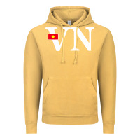 Vintage Mustard Vietnam Flag and Country Initials Vintage Hoodie - linhVisuals