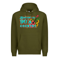 Army Green raised 90's country guitar cactus sunflower's Premium Hoodie - Artiststas