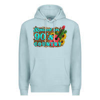 Blue Mist raised 90's country guitar cactus sunflower's Premium Hoodie - Artiststas
