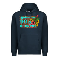Navy raised 90's country guitar cactus sunflower's Premium Hoodie - Artiststas