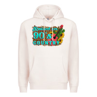 Pale Pink raised 90's country guitar cactus sunflower's Premium Hoodie - Artiststas