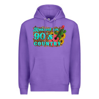 Purple raised 90's country guitar cactus sunflower's Premium Hoodie - Artiststas