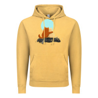 Vintage Mustard two cats Vintage Hoodie - linhVisuals