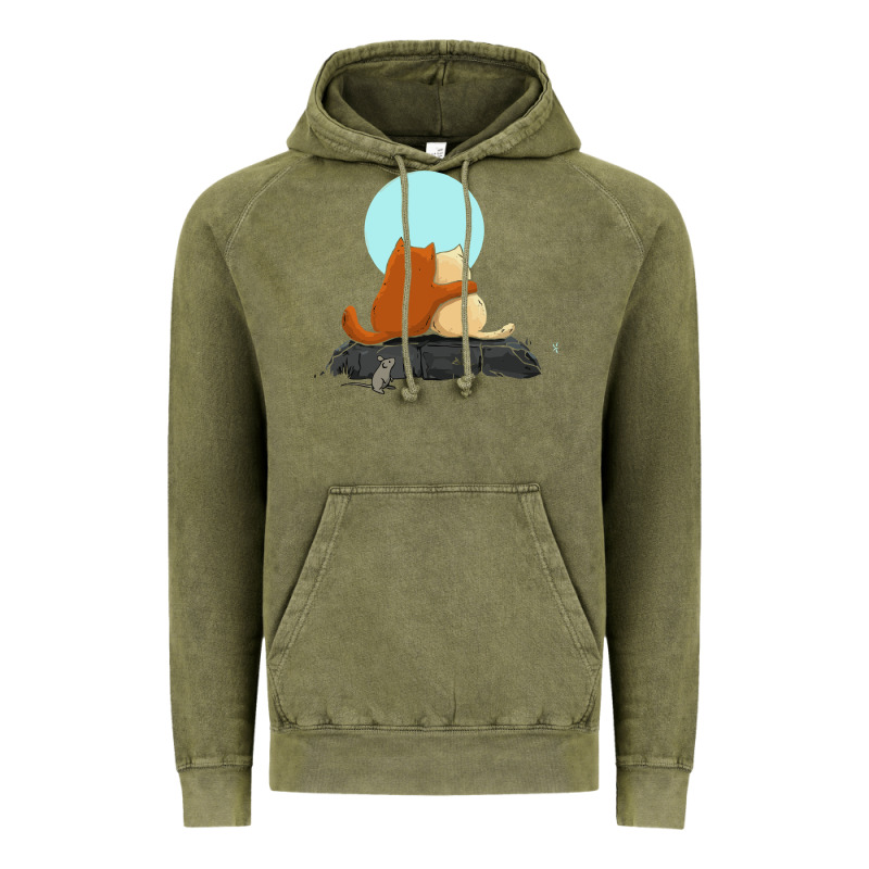 Two Cats Vintage Hoodie by linhVisuals | Teevron