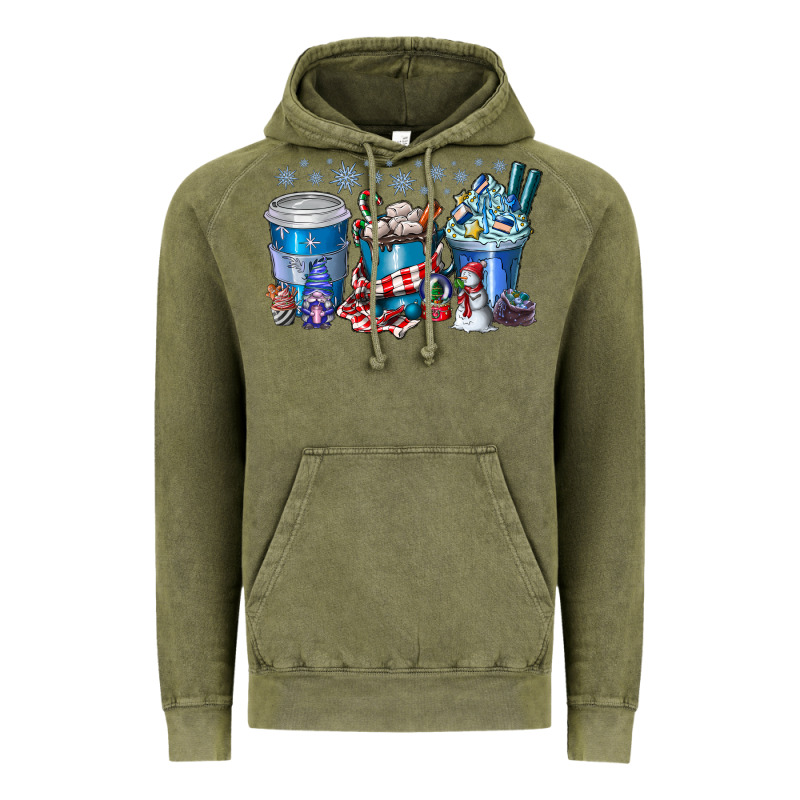 Christmas Coffee Vintage Hoodie by CowhideDigitalArt | Teevron