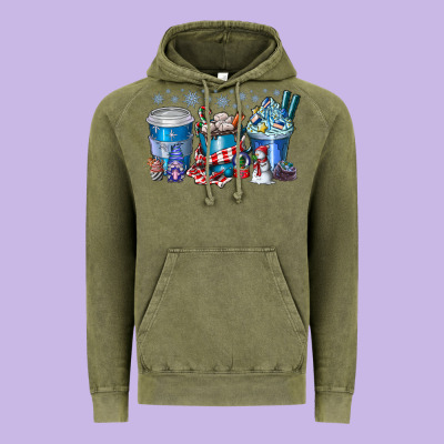 Christmas Coffee Vintage Hoodie Designed By Cowhidedigitalart