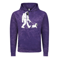 Cloud Purple walking the dog astronaut Vintage Hoodie - linhVisuals