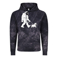 Cloud Black walking the dog astronaut Vintage Hoodie - linhVisuals
