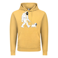Vintage Mustard walking the dog astronaut Vintage Hoodie - linhVisuals