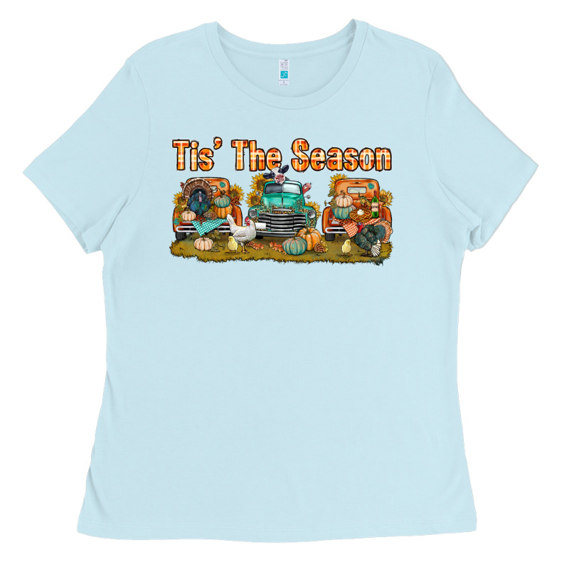 Thanksgiving Tis' The Season With Trucks Bbs Ladies Tee by BundleAndBundleShop | Teevron