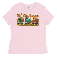 Bubblegum Pink thanksgiving tis' the season with trucks bbs Ladies Tee - BundleAndBundleShop