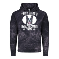 Cloud Black boston terrier t  shirtfunny boston terrier dog gift i m only talking Vintage Hoodie - linhVisuals
