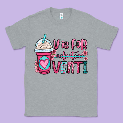 V Is For Valentine Venti Coffee Cup Classic Tee Designed By Oliviacreatesart
