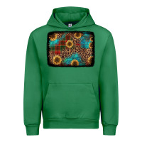 Emerald christmas sunflowers and buffalo plaid background Urban Hoodie - Jasminsmagicworld