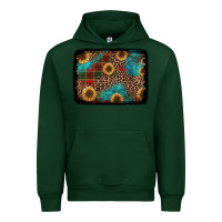 Forest Green christmas sunflowers and buffalo plaid background Urban Hoodie - Jasminsmagicworld