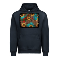Navy christmas sunflowers and buffalo plaid background Urban Hoodie - Jasminsmagicworld