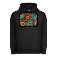 Pigment Black christmas sunflowers and buffalo plaid background Urban Hoodie - Jasminsmagicworld