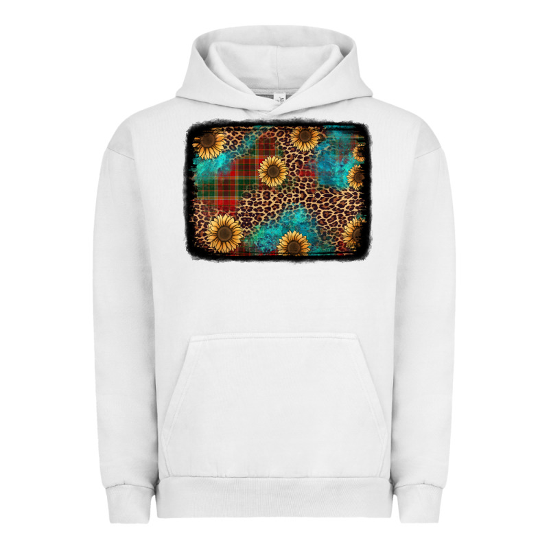 Christmas Sunflowers And Buffalo Plaid Background Urban Hoodie by Jasminsmagicworld | Teevron
