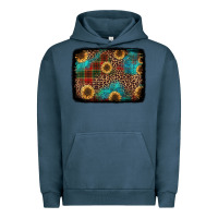 Pigment Midnight Navy christmas sunflowers and buffalo plaid background Urban Hoodie - Jasminsmagicworld