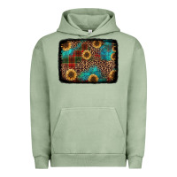 Pigment Oil Green christmas sunflowers and buffalo plaid background Urban Hoodie - Jasminsmagicworld