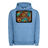 Pigment Pebble Blue christmas sunflowers and buffalo plaid background Urban Hoodie - Jasminsmagicworld