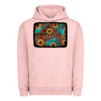 Pigment Salmon christmas sunflowers and buffalo plaid background Urban Hoodie - Jasminsmagicworld