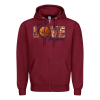 Burgundy basketball love of the game Zipper Hoodie - JahusDesignShop