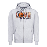 Heather Grey basketball love of the game Zipper Hoodie - JahusDesignShop