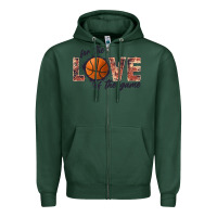 Sports Green basketball love of the game Zipper Hoodie - JahusDesignShop