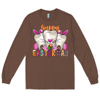 Chestnut Happy Easter Long Sleeve Tee - CowhideDigitalArt